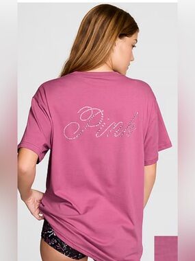 PINK Victoria's Secret Fuchsia Crewneck Tee